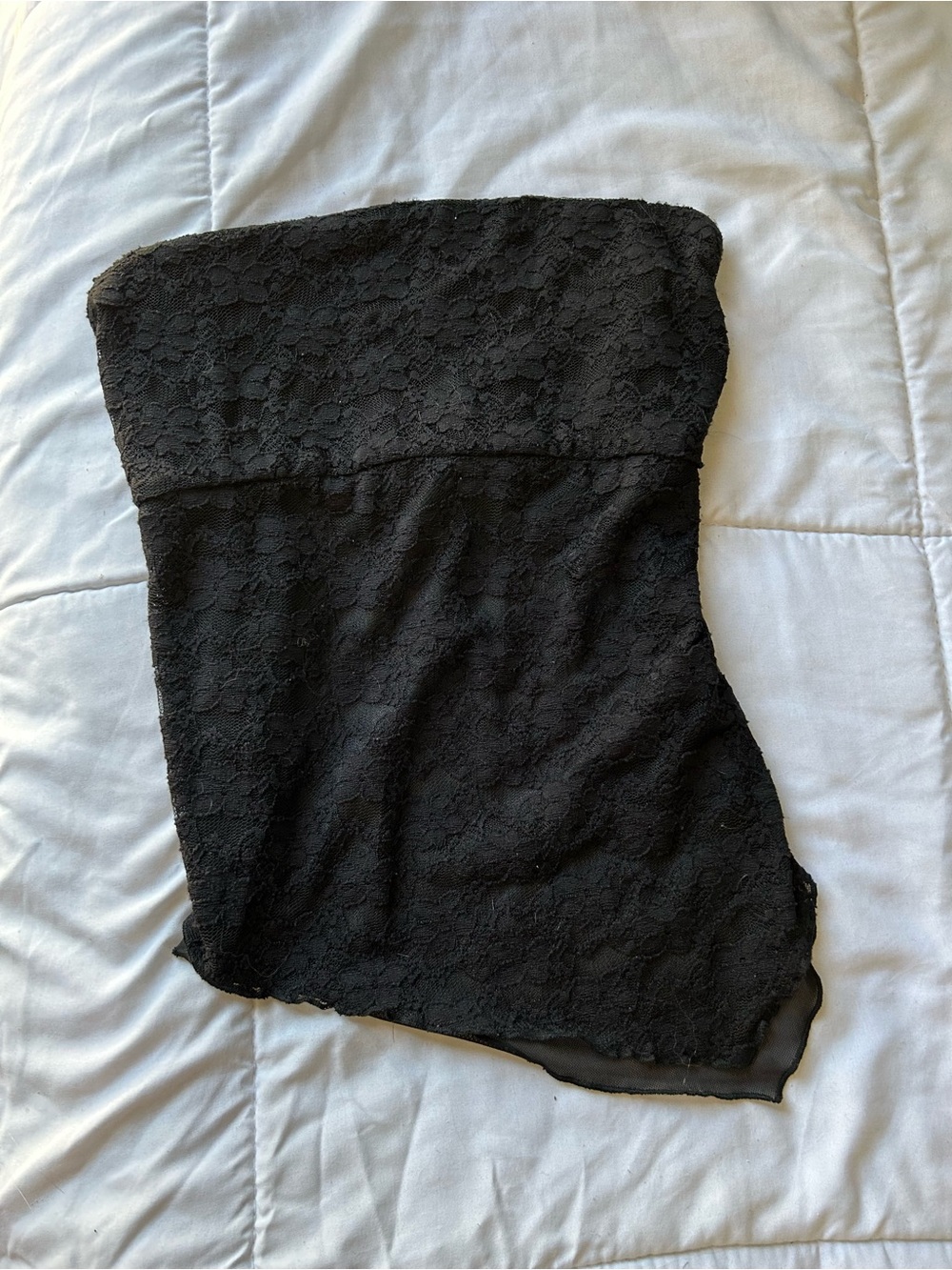 Garage Black Lace Strapless Tube Top